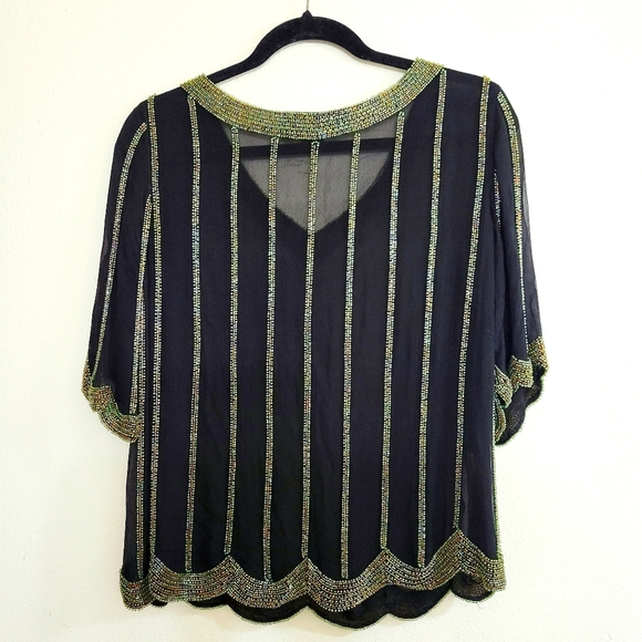 Vintage Judith Ann Creations Beaded Silk Top - Picture 4 of 4